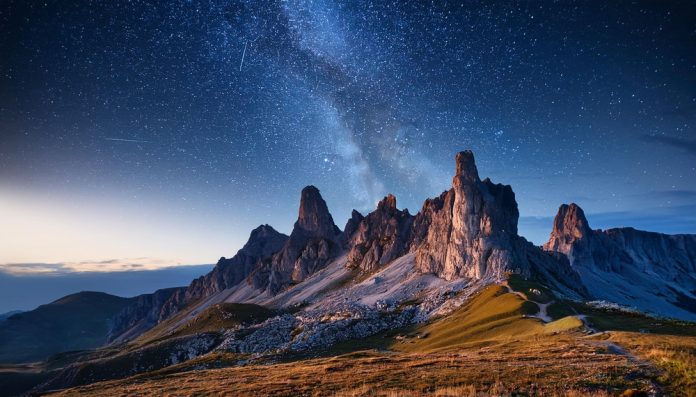 Milky Way over some mountains