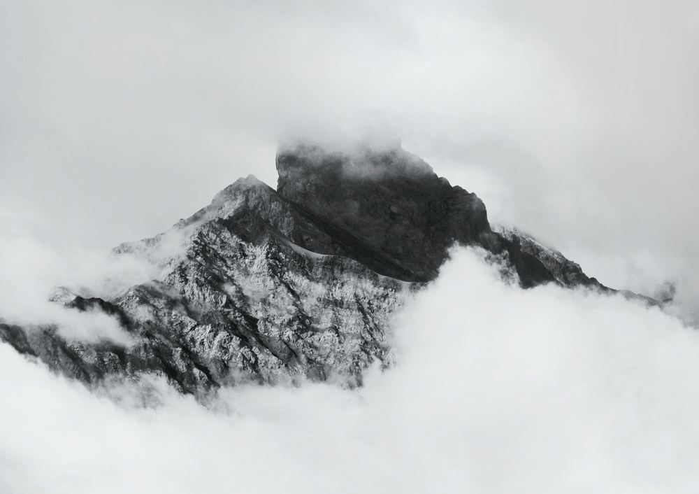 Mount Sajikhve shrouded in fog