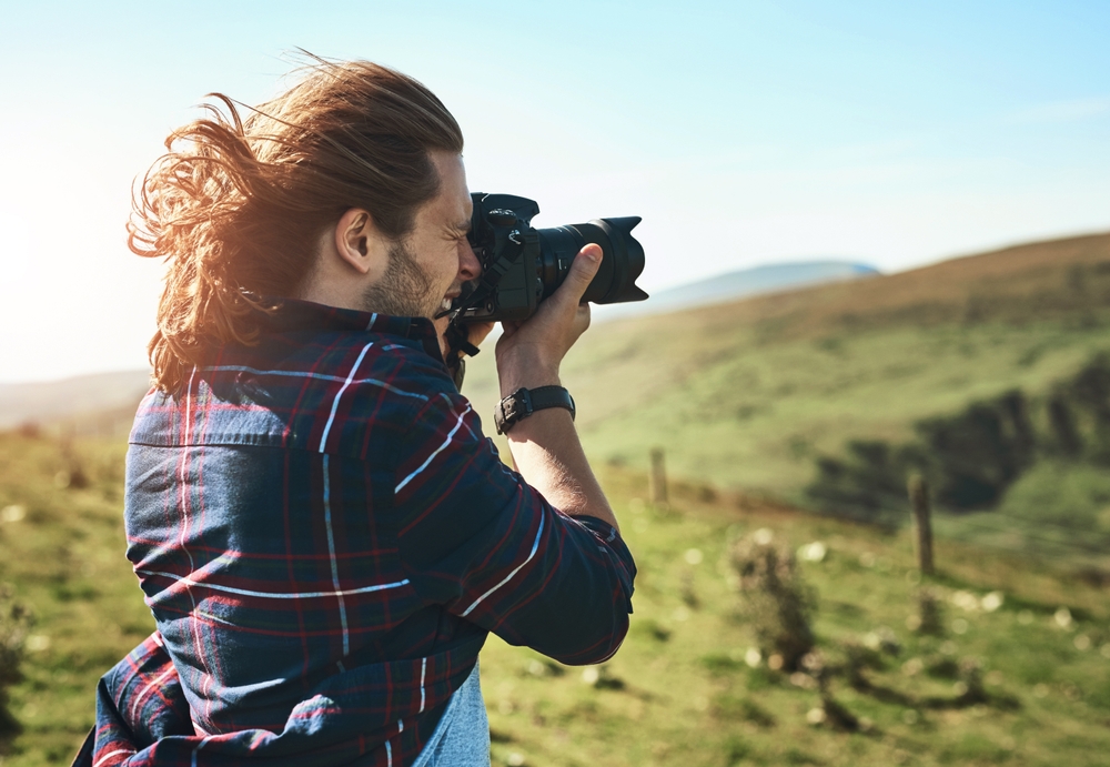 Photographer taking photos in nature