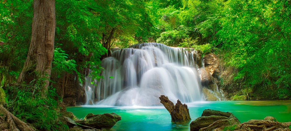 waterfall in tropical forest