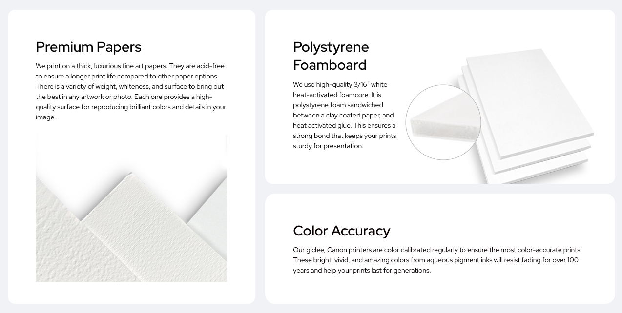 foam-mounted fine are paper print options
